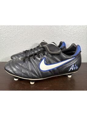 Vintage Nike Air Brasilia Men’s Football Boots Cleats Black/Blue/White Size 9.5